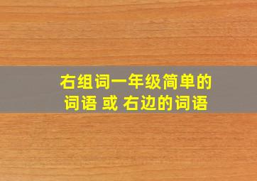 右组词一年级简单的词语 或 右边的词语